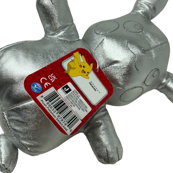 Pikachu‎ Plush Silver Gamestop Pokemon 25th Anniversary Celebration Chrome - Picture 4 of 7